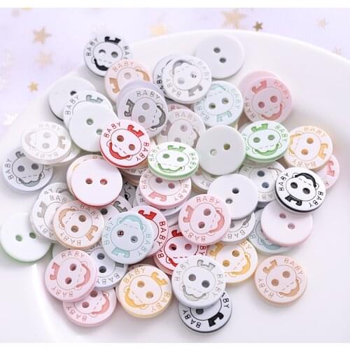 Hot 50Pcs/Lot Cute Cartoon Monkey Pattern Buttons For Baby Clothes 2 Holes Resin Buttons Scrapbooking Dolls Sewing Accessories