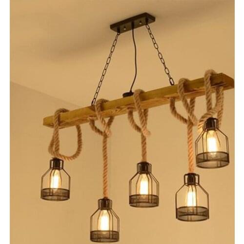 Nordic lampen industrieel hanging lamp rope Home Decoration E27 Light Fixture living room luminaria pendente luminaire