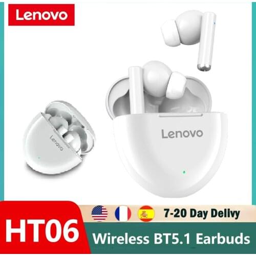 Original Lenovo HT06 Wireless Headphones Bt 5.1 Earphone Touch Control Noise Cancelling Headset Earbuds For Android IOS with mic