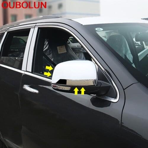 OUBOLUN Exterior Styling ABS Chrome For Jeep Grand Cherokee 2014 2015 2016 2017 Side Door Back Mirrors Rear View Mirror Covers