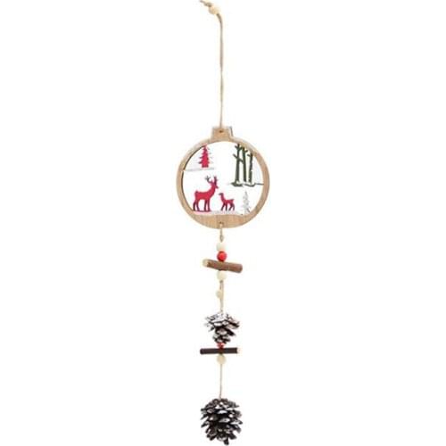 Pinecones Wooden Pendants Ornaments Xmas Tree DIY Wood Crafts Kids Gift For Home Christmas Party Decorations