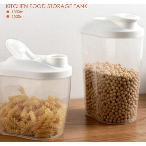 1000/1500ML Food Storage Container Plastic Kitchen Refrigerator Noodle Box Multigrain Storage Tank Transparent Sealed Cans