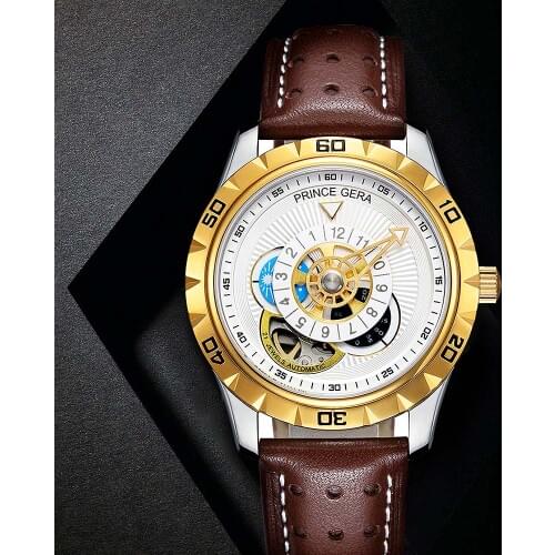Мужские часы с кожаным ремешком Prince Gera China At AliExpress