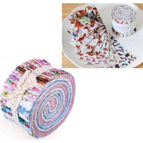 Dailylike Roll Up Cotton Fabric Quilting Strips Patchwork Cotton Quilting Fabric With Different Patterns Patchwork For Crafting