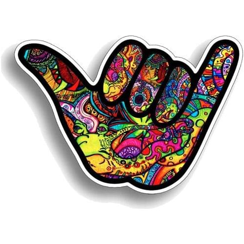 Shaka Hang Loose Creative Graffiti Car Sticker Reflective Decal PVC Waterproof Car Window Body Decorative Stickers Accessories