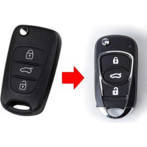 3 Button Replacement Modified Flip Folding Remote Key Shell Case For Hyundai IX30 IX35 Sonata Fob Key Cover