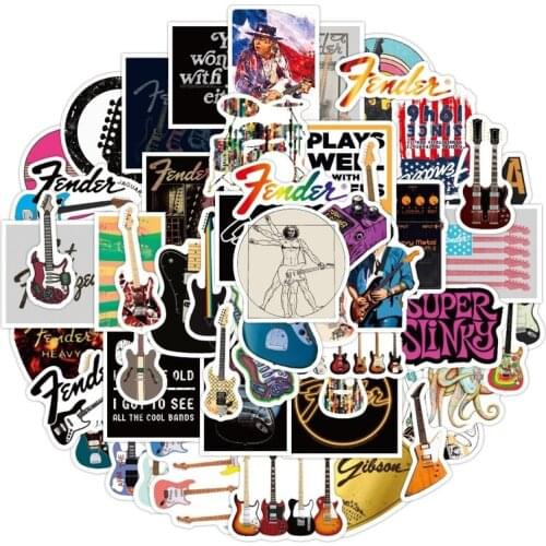 10/50pcs Cartoon Guitar Sticker Decorative Suitcase Laptop Skateboard Mobile Phone Shell Graffiti Classic Toy Waterproof Sticker