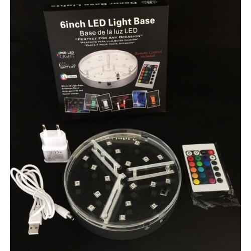 10 Pcs/lot Colorful LED Light base with remote control 16 colors for wedding table centerpieces vases flowers decoration