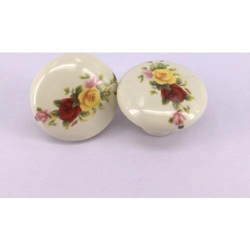2PCS 38mm Porcelain Ceramic Cabinet Knobs Cupboard Closet Dresser Handles Pulls Kitchen Bedroom furniture handles