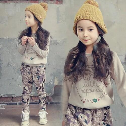 2021New Girls Clothes Autumn Winter Long Sleeves + Pants Suits Children Clothing Sets Kids Clothes Teen 5 6 7 8 9 10 12 Years