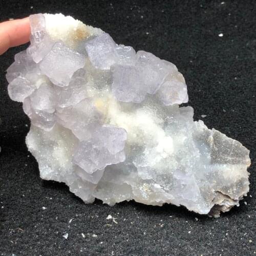 313.6gNatural purple edge purple fluorite and quartz mineral stone home decoration aura healing teaching CRYSTAL QUARTZ GEM