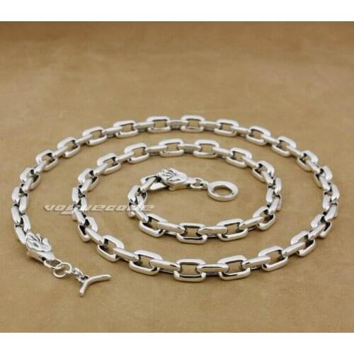 925 Sterling Silver Wolf Link Chain Huge Heavy Mens Biker Rock Punk Necklace 8G012N