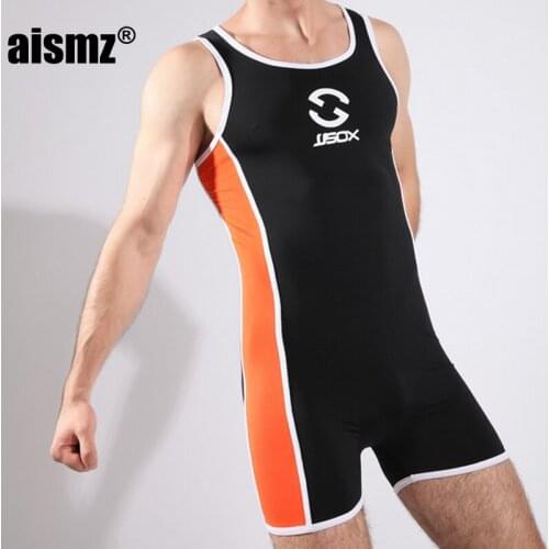 Aismz Men Bodysuit/Man Slimming One Piece Wrestling Shapewear/Gay Seamless Body Shaper Underwear/Male Slimming Shapers