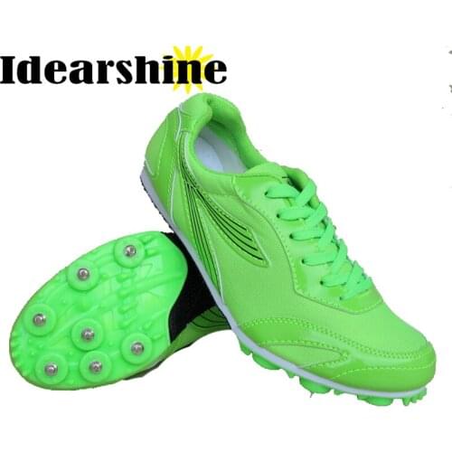 Hot Sell Track and Field Shoes for Men Women Breathable Spike Running Shoes Greeen yellow Track Shoes Spikes Sneakers Men