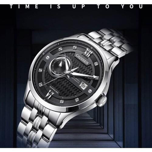 CADISEN Mechanical Watch 2021 Top Brand Luxury Mens Automatic Mechanical Watch Fashion Fitness Sports Waterproof Sapphire Glass