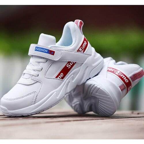 Childrens shoes spring and autumn 2020 boys and girls new leather waterproof small white shoes childrens casual sports shoes