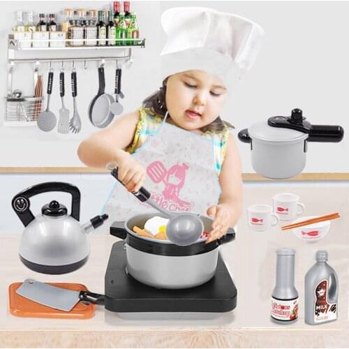 Children Mini Kitchen Toys Set For Girls Cookware Pot Pan Kids Pretend Cook Kitchenware Play Kits Simulation Utensils