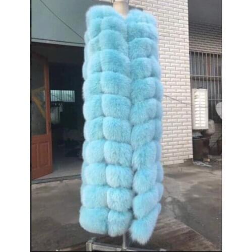 FURSARCAR 2020 Fashion New Real Fox Fur Coat Women Winter Luxury Female Fox Fur Long Vest High Quality Fur Waistcoat