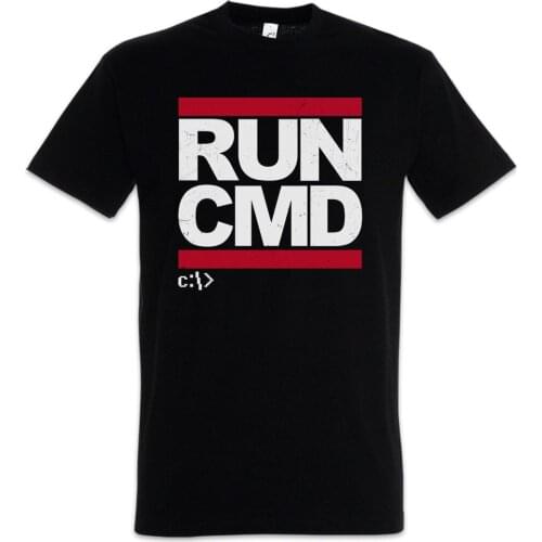 Run Cmd T-Shirt Dmc Hacker Inform Atik Computer Mr. Science Ausfuren Nerd Robot Men 2019 for Tall and Big Offensive T Shirts