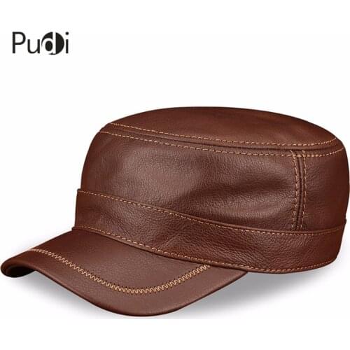 HL175 Genuine Leather Mens Caps Hats Brand New Style Spring Real Leather Baseball Cap Hat One Size With 3 Colors