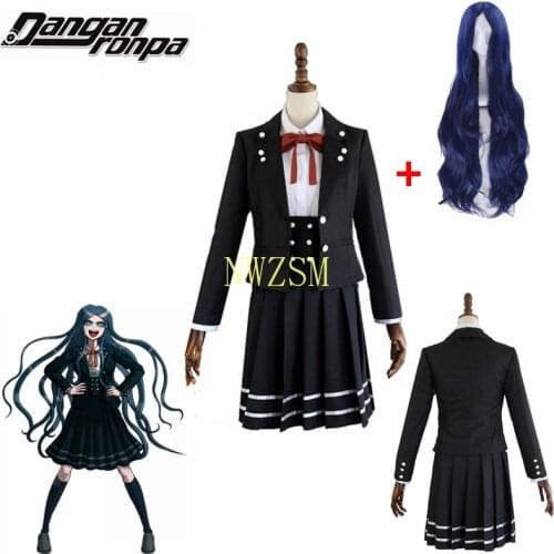 Anime Danganronpa V3 Shirogane Tsumugi Original Edition JK Uniform Cosplay Costume Women Halloween Party suits with Wig Hair