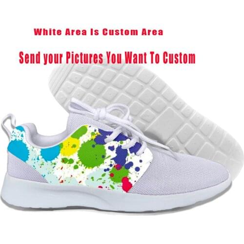 Splashed Paint Shoes Summer Sneakers Men Casual Shoes Novelty Printed 3D Shoes 2019 Lightweight-Breathable Custom DIY Sneakers
