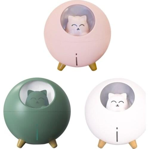 Round Cute Cat Air Humidifier USB Mist Maker Beauty Replenishing Aroma Diffuser