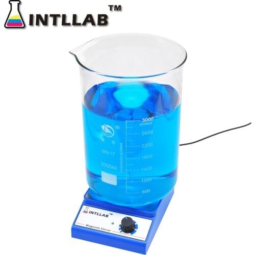 INTLLAB Laboratory Magnetic Stirrer Mixer With Stir Bar 3000 rpm AC 100-240V 3000mL
