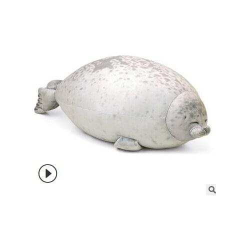 Cute Chubby Blob Seal Pillow Stuffed Cotton Plush Animal Toy Cute Ocean Pillow Pets Beige Small
