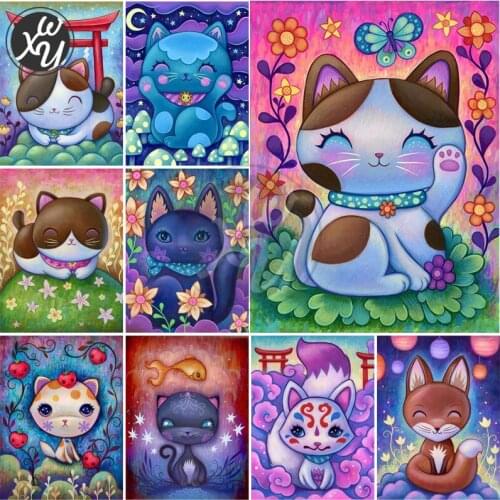 5D Diamond Painting Kits for Adults Cartoon Cat Cross Stitch Embroidery Diamond Mosaic Full Drill Art Accessories for Home Decor