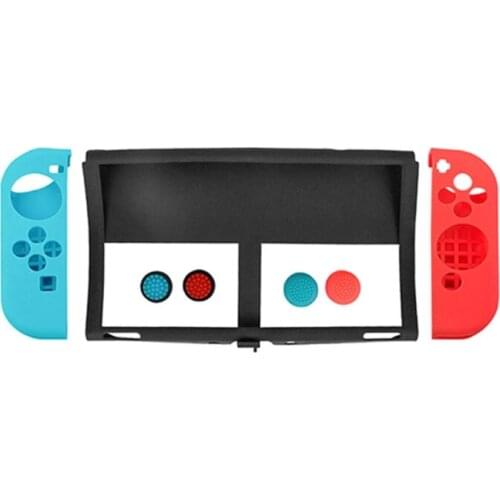 7 in 1 Silicone Protection Kit Silica Gel Protective Cover Housing Case Set Anti-fall & Waterproof Compatible with Switch OLED