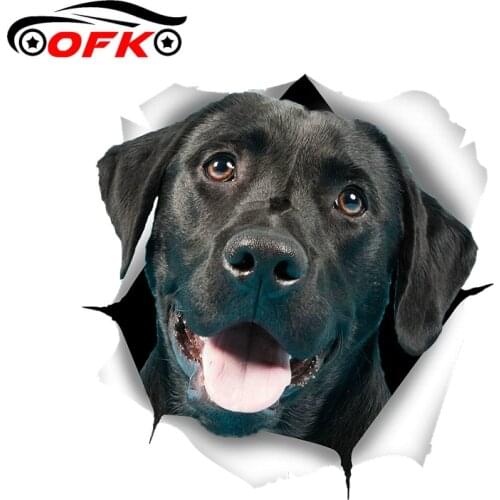 Cute Black Labrador Dog Car Sticker Waterproof Decal Laptop Suitcase Truck Motorcycle Auto Accessories PVC,15cm*15cm