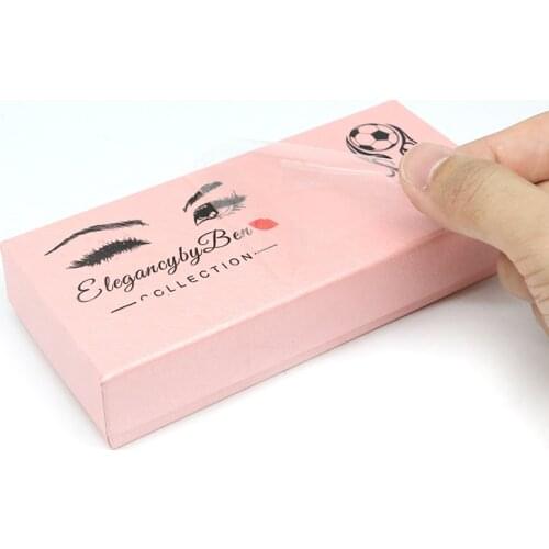 Personalized Label Logo Transfer Eyelash Box Sticker Waterproof Glue