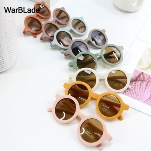 WarBLade New Round Kids Sunglasses Retro Boys Girls Sun Glasses Fashion Children Outdoors Goggle Shades Eyewear UV400 Protection