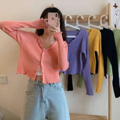 Autumn New Ladies Thin Long Sleeves Ice Silk Knitting Small Cardigan Shawl Sunblock Jacket Dropshipping Fulfillment Drop Ship