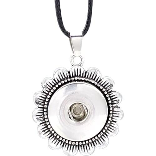 Hot Fashion Interchangeable Flower Tree Ginger Necklace 088 Fit 18mm Snap Button Pendant Necklace Charm Jewelry For Women Gift