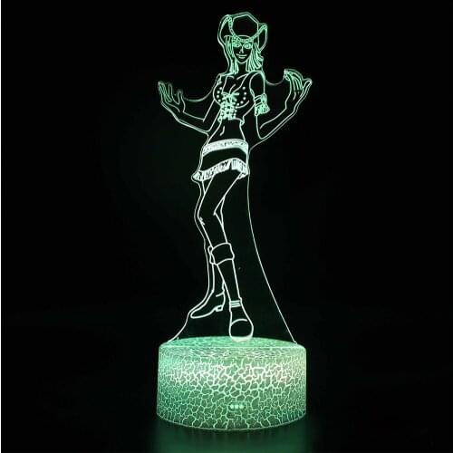 Pirate Wang Lufei Series 3D Night Lamp Colorful Remote Control Led Table Lamp Gift Icon Light For Kids Bedside