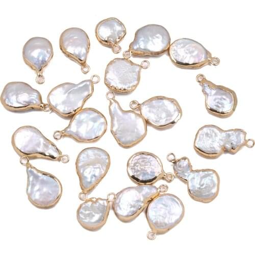 Natural Freshwater Pearl Pendants irregular shape Charms Pendants for Jewelry Making DIY Accessories Fit Necklaces Size 18x26mm