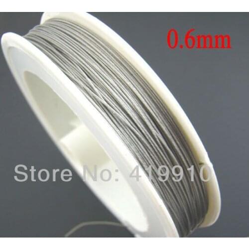 2Roll Silver Tone Tiger Tail Beading Wire 0.6mm 60M M00150