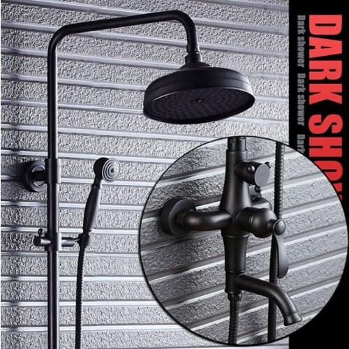 Senducs Luxury antique shower set with quality shower head and brass bathroom shower faucet by cheap price bath shower sets