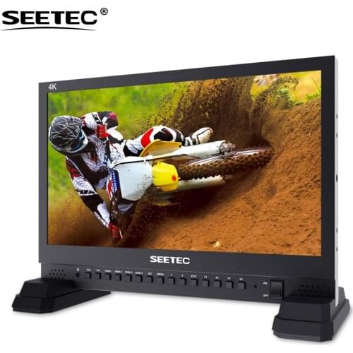 Seetec 4K156-9HSD-384 15.6 Inch IPS UHD 3840x2160 4K Broadcast Monitor with 3G-SDI HDMIx4 Quad Split Display Director Monitor