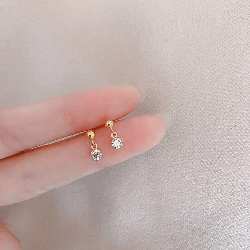 Doudou Stud Earrings For Women 2021 Trend Zircon Tassel Drop Girls Best Friends Female Korean Fashion Summer Jewelry Wholesale