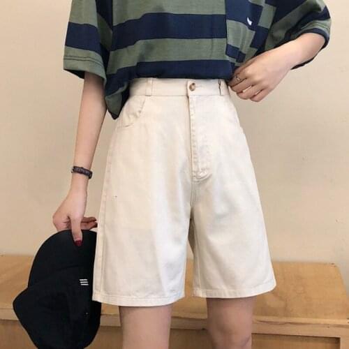 XXXL Women Quality Denim Shorts Fashion Classic Vintage High Waist Wide Leg Ladies Casual Summer Female Shorts Streetwear Jeans