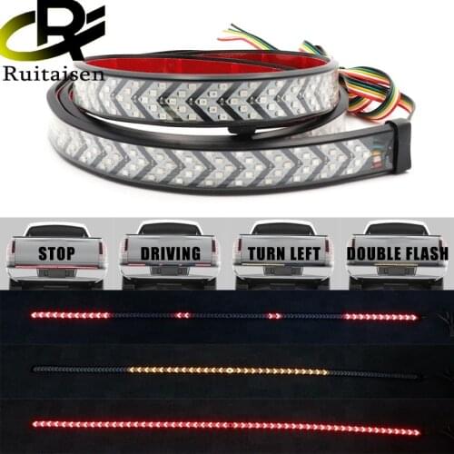 Red Yellow White 49Inch 60inch LED Pickup Tailgate Strip 12V Triple Row 5 function Reverse Turn Signal Running Light For Truck