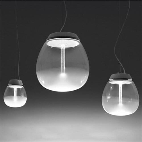 Modern LED Pendant Light Clear Glass Suspension Lamp For Bar Restaurant Living Room Fixtures Indoor Home Pendant Lighting PA0434
