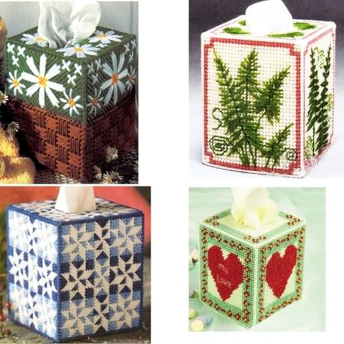 Embroidery storage bag DIY 3D cross-stitch,storage box,Square tissue box,chinese cross stitch ,Has been cut NO.3