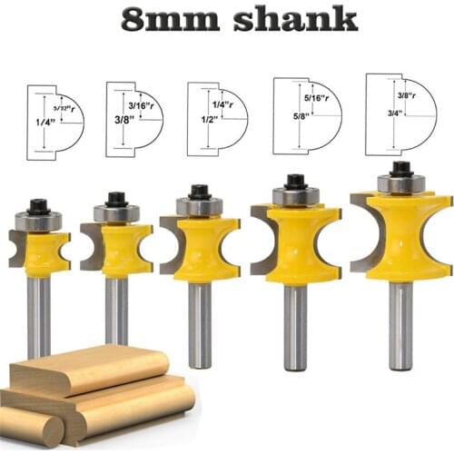 High-grade 8mm Shank Wood Cutters Ball Milling Cutters Router Bits For Wood T-slot Positive Half-round Wood Cutter Milling Tool