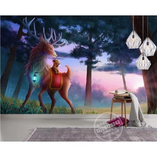 Custom mural 3d photo wallpaper European elk forest dream scenery home decor living room wallpaper for walls 3 d in rolls