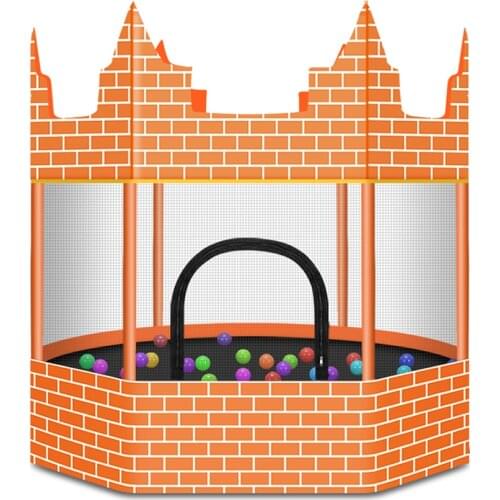 1.3m Trampoline Exercise Jumping Bed with Zipper Protective Net for Kids Children Home Indoor Outdoor Trampoline Max Load 200KG