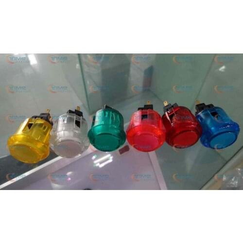 10 pcs 24mm Transparence Push Button Build-In Microswitch Locking Round Push Button Arcade cabinet Parts for game machine